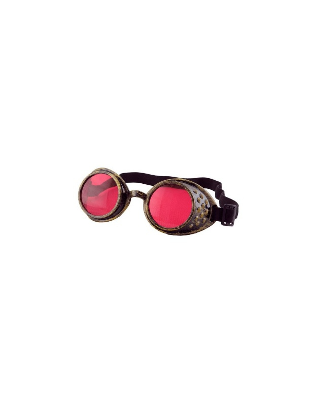 Gafas Steampunk cristal rojo 5cm