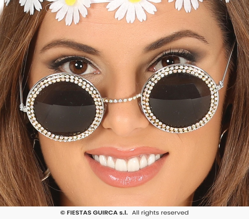 Gafas redondas con brillantes