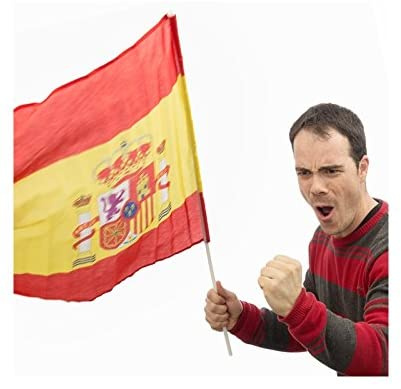 Bandera España con palo 90x60 cms.