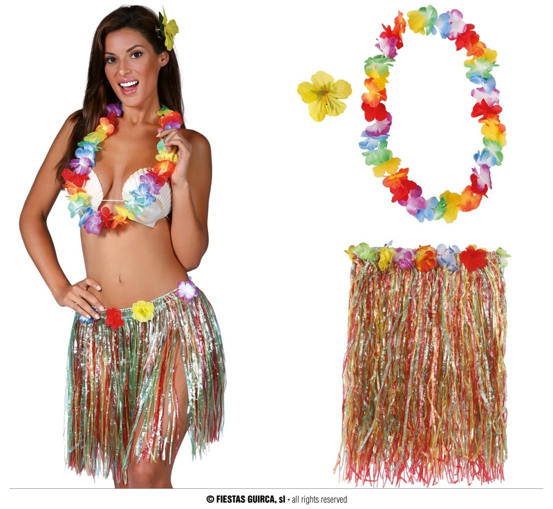 Conjunto Hawaiano 3 piezas colores AD