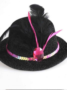 Sombrero mini con pluma