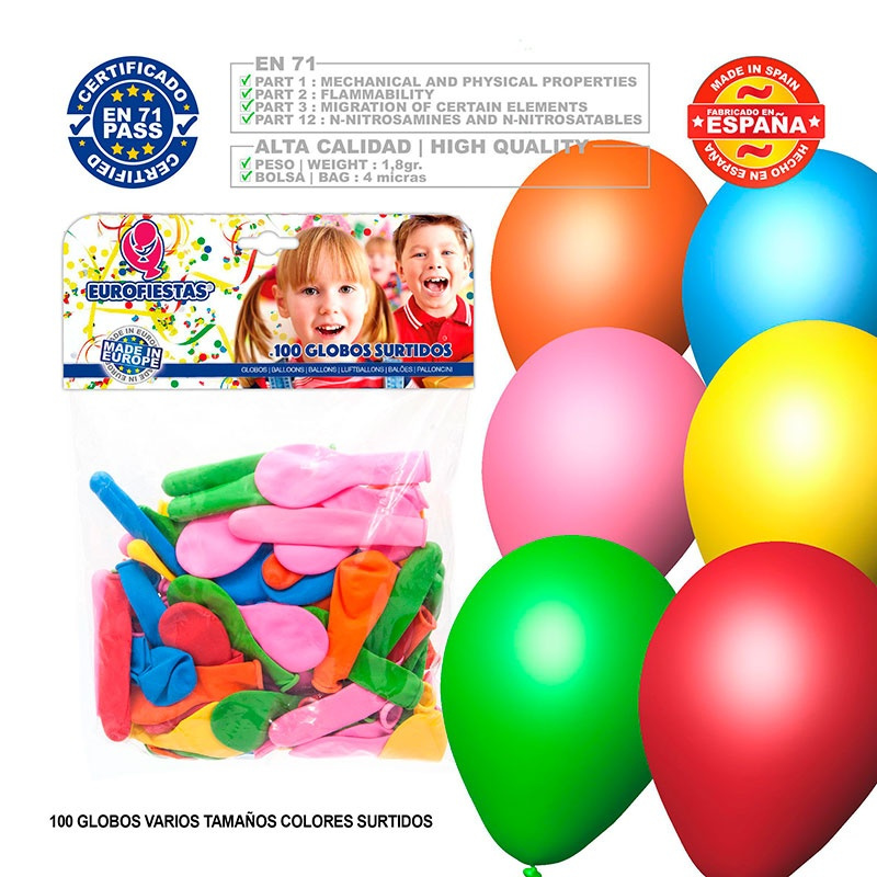 Globos surtidos 100 uds.