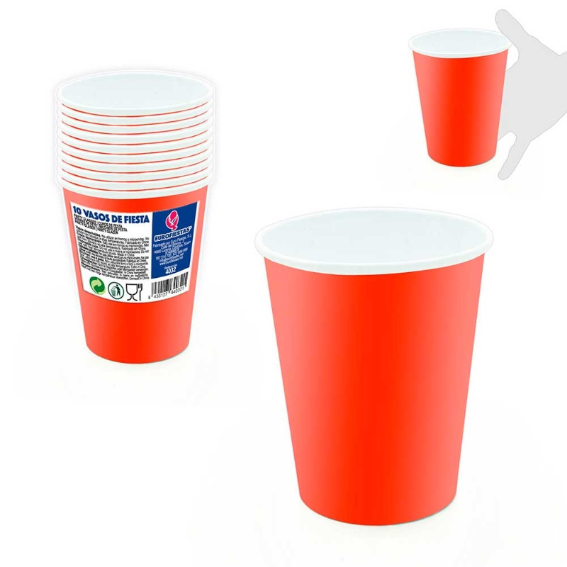 Vasos desechables Rojos 10 uds.