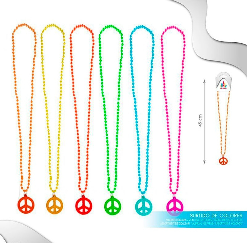 Collar Hippie colores plastico- unidad