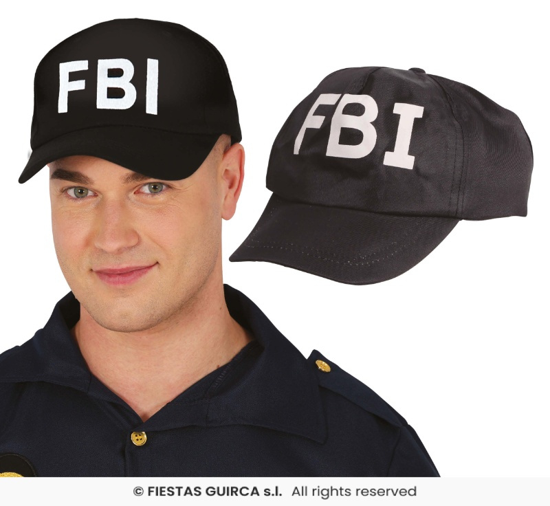 Boné adulto preto do FBI