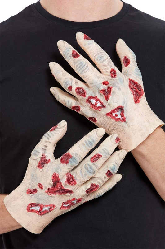 Guantes Látex  Zombi con sangre