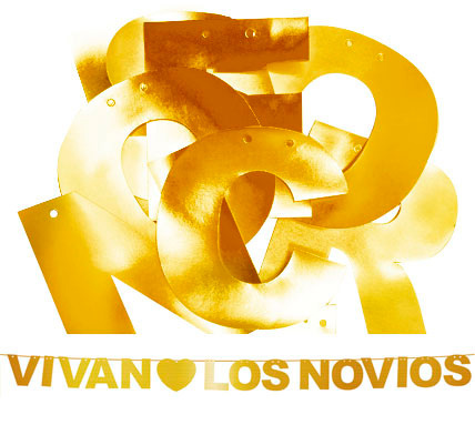 Guirnalda Vivan los Novios oro