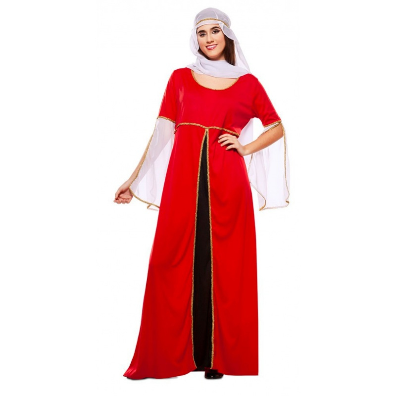 Disfraz Dama medieval roja para mujer