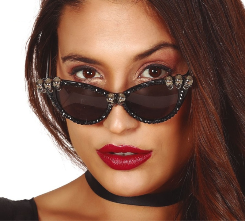 Gafas negras calaveras mujer