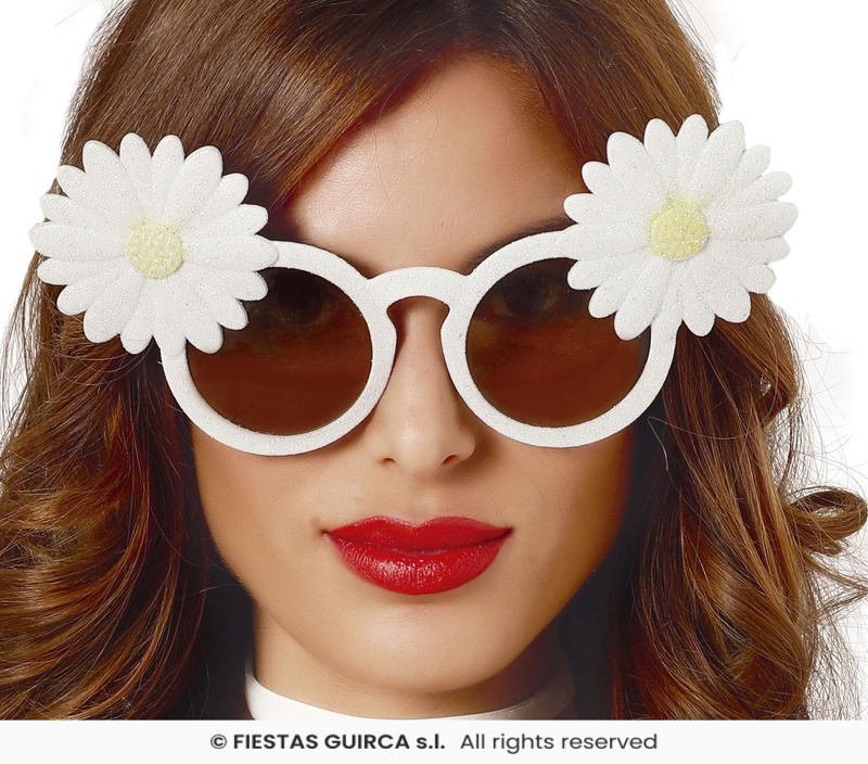 Gafas blancas con margaritas