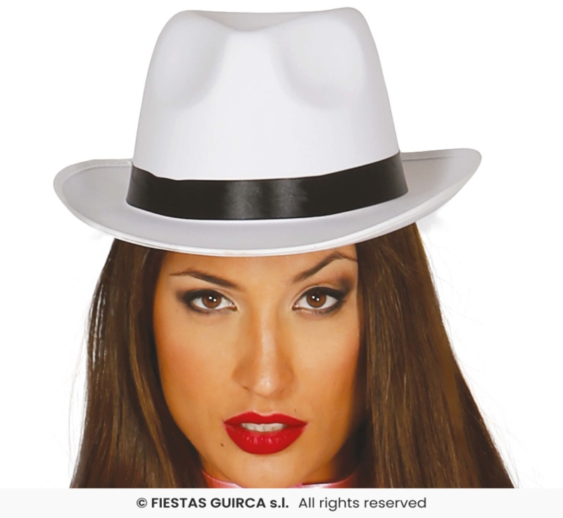 Sombrero Gangster blanco alta calidad