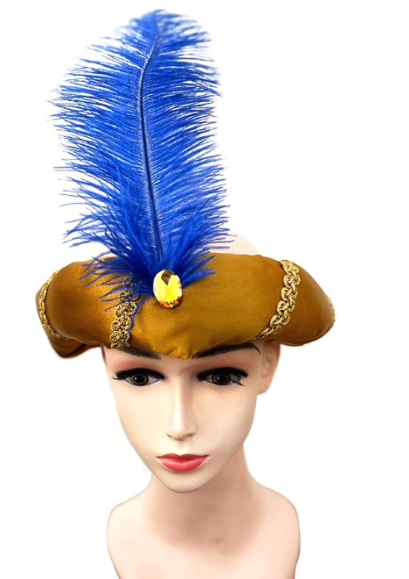 Turbante con pluma deluxe col.varios