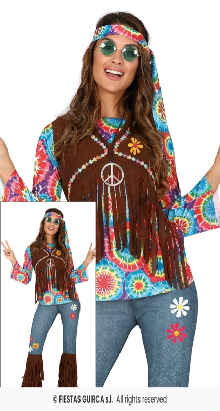 Disfraz Hippie flower para mujer