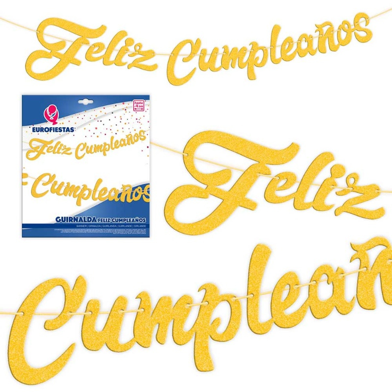 Guirnalda Feliz Cumpleaños Oro/Plata