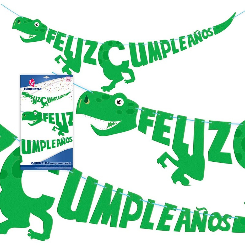 Guirnalda Feliz Cumpleaños Dinosaurio