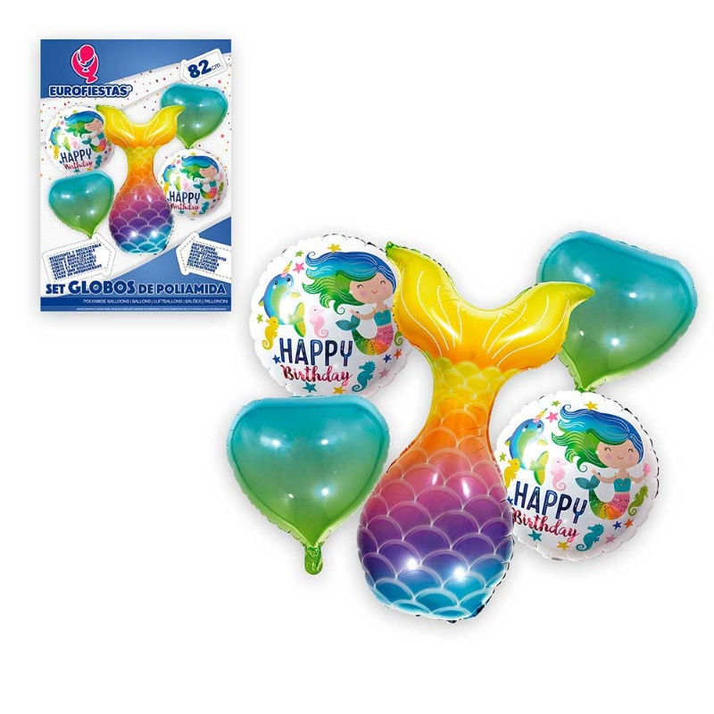 Set Globos Foil Sirena