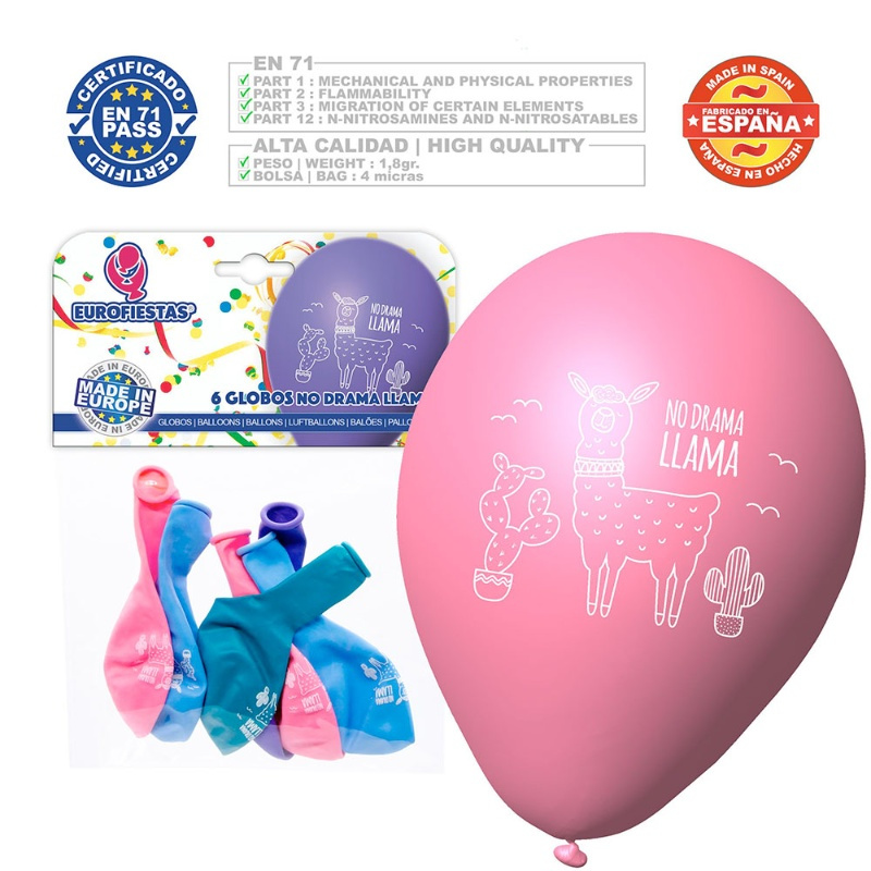 Globos Llama 6 uds