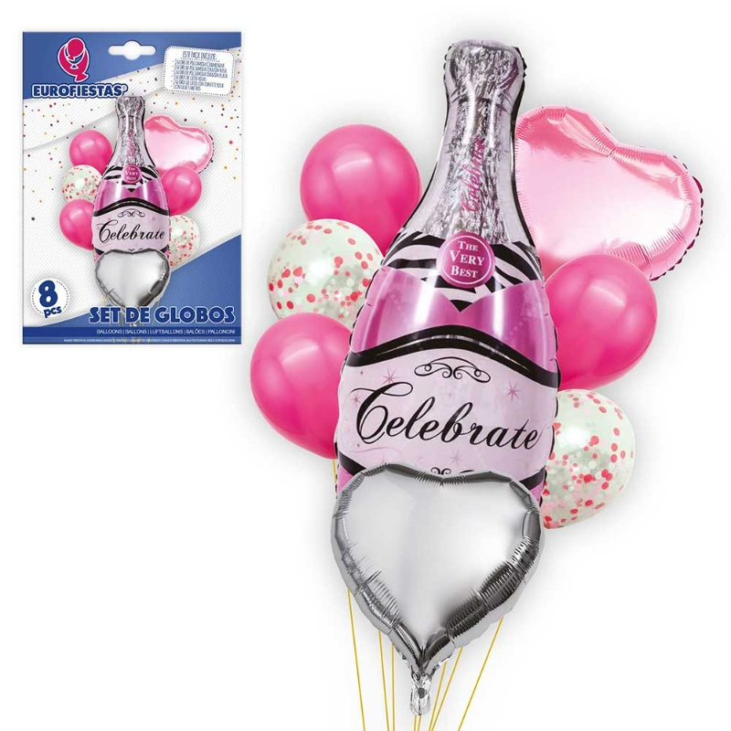 Set Globos 8 piezas Champagne