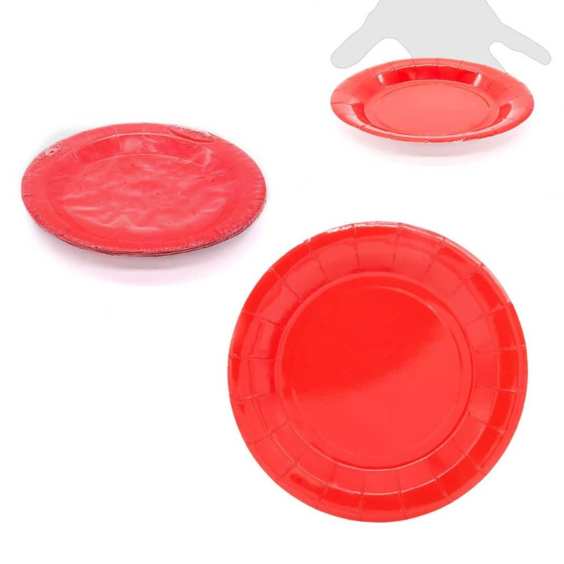 Platos desechables rojos pequeños 10 uds