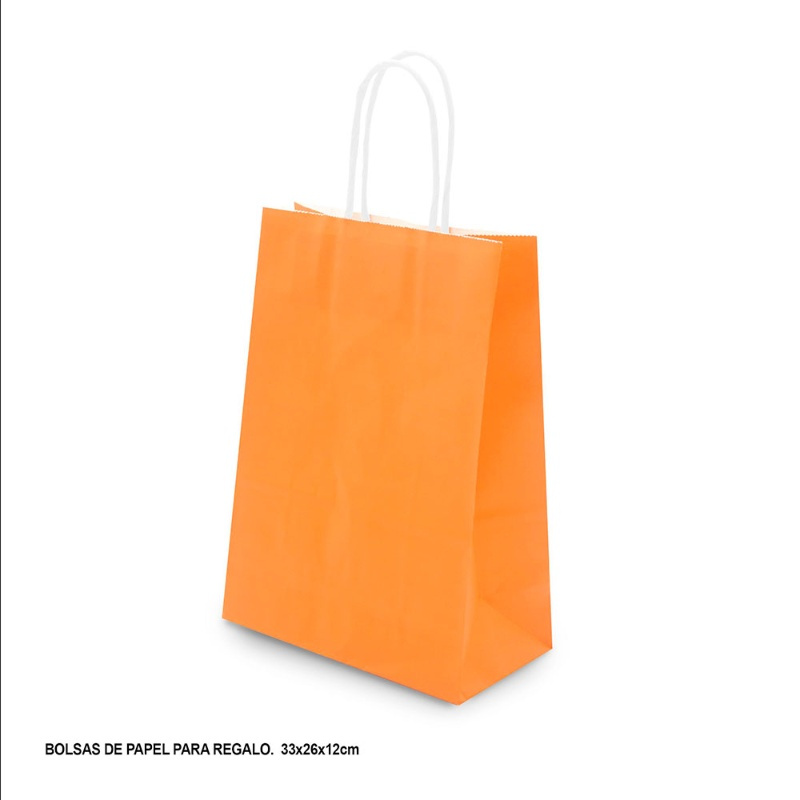 Bolsa papel regalo 33x26x12cms. colores