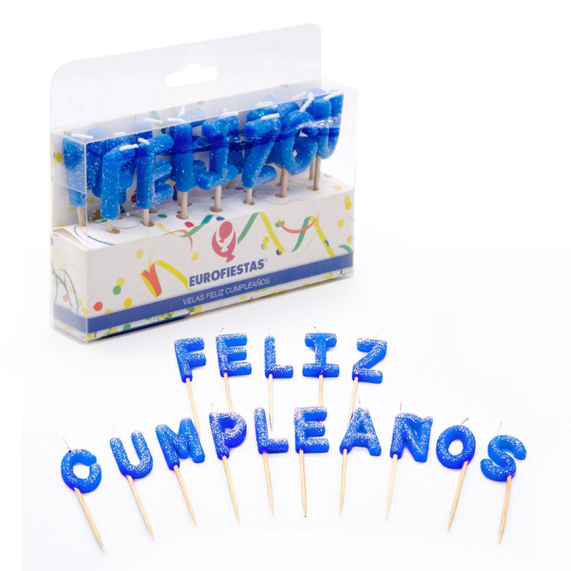 Velas letras Feliz Cumple AZ-RS