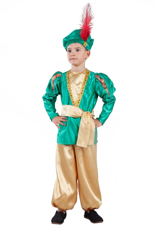 Traje de paje verde infantil