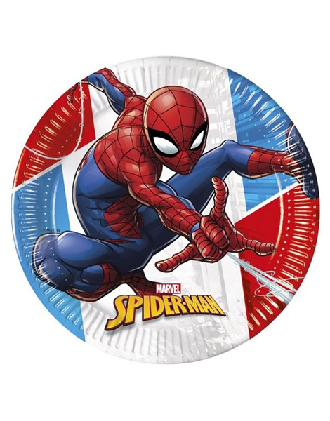 8 Platos Spiderman 23 cms. desechables