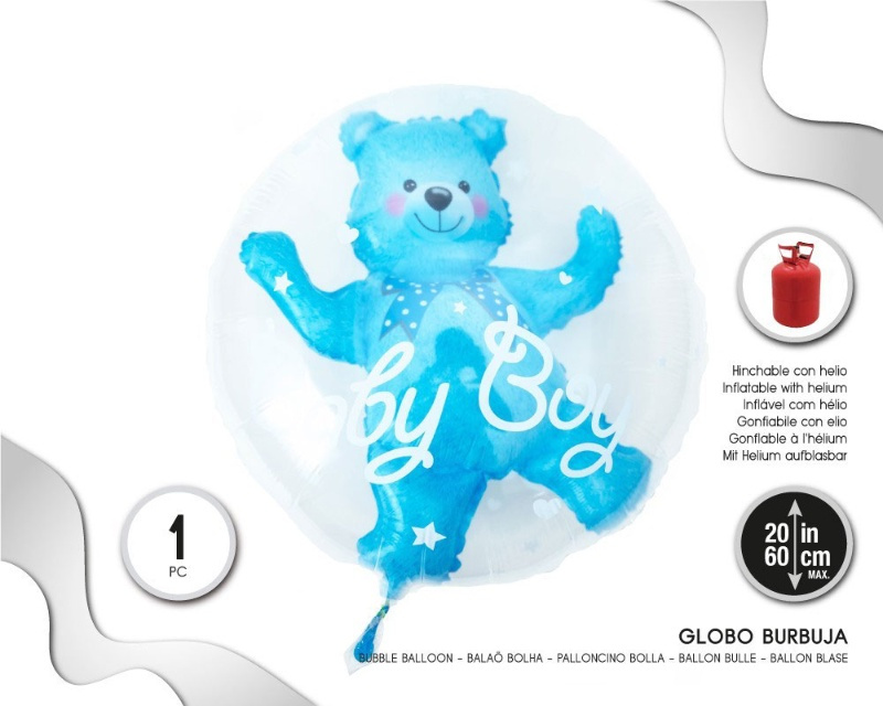 Globo Burbuja Oso azul 22