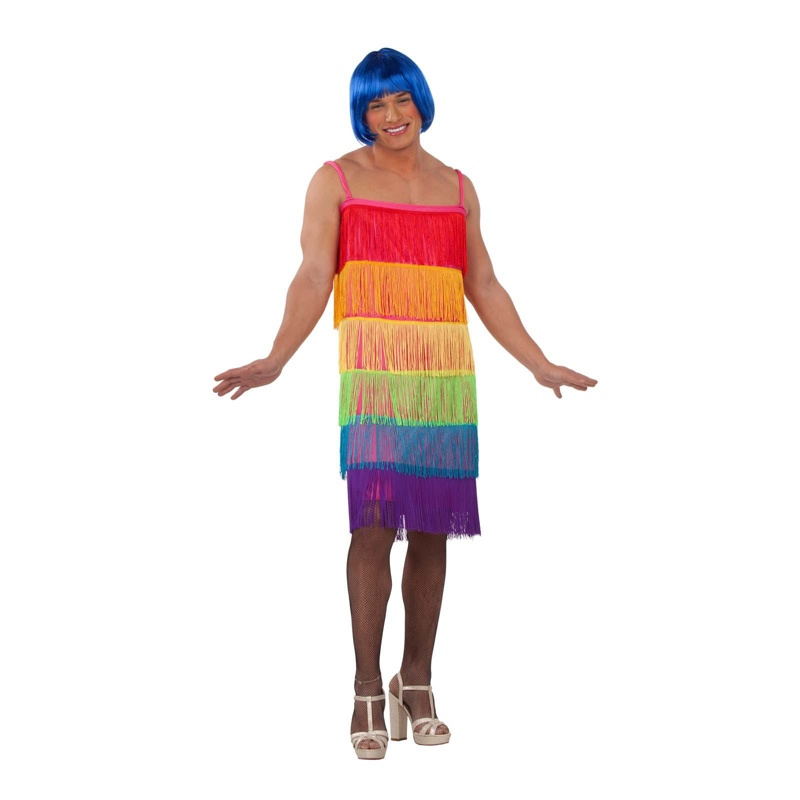 Vestido flecos rainbow para hombre