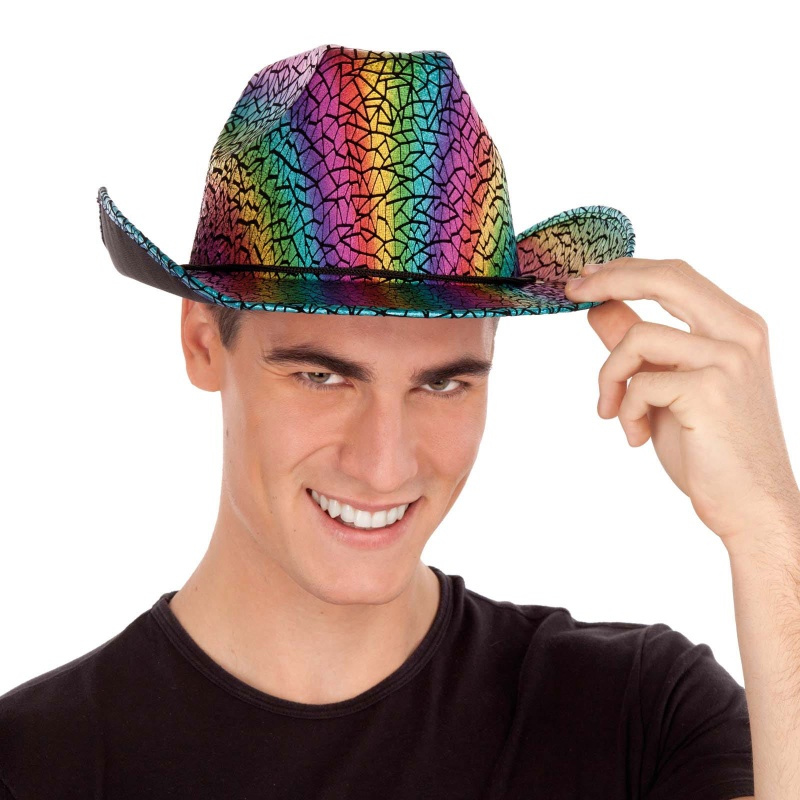 Sombrero cowboy rainbow adulto