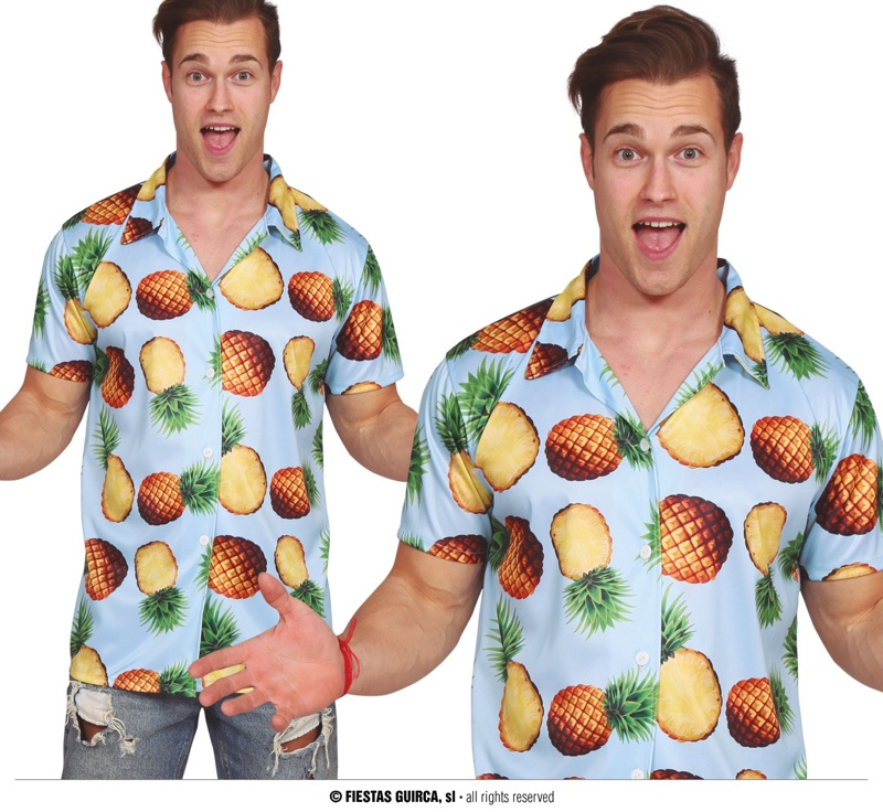 Camisa Hawaiana piñas adulto