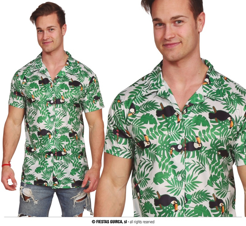 Camisa Hawaiana palmeras adulto