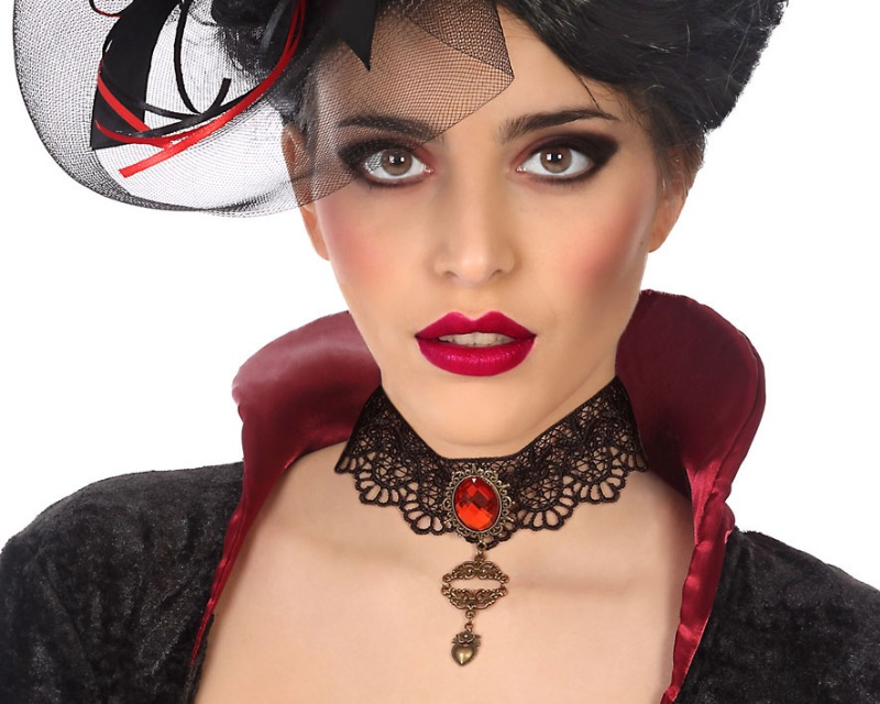 Collar Halloween con perla roja