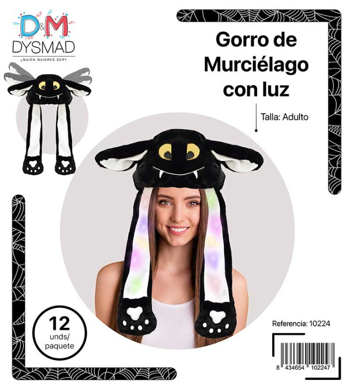 Gorro murciélago con luz