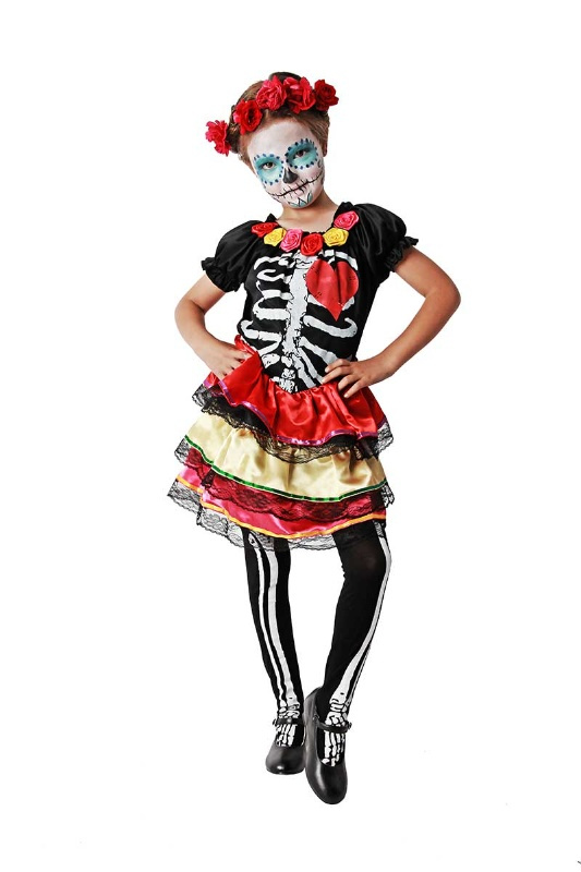 Disfraz niña mejicana dia de los muertos