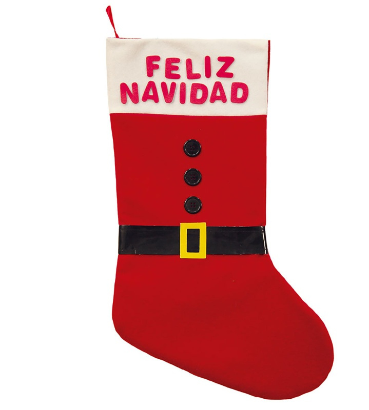 Bota traje papa noel letras 55 cms.