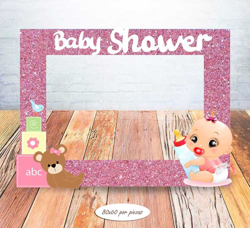 Marco 80x60 Baby Shower colores surt.