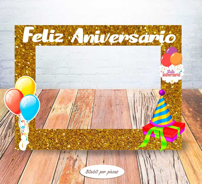 Marco 80x60 Feliz Aniversario col.surt.