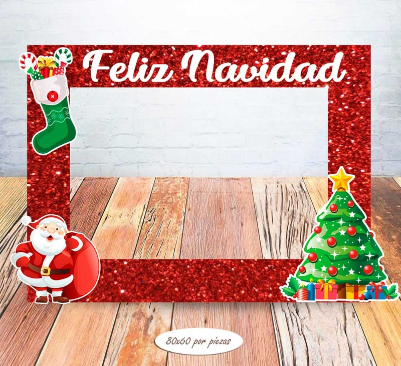 Marco 80x60 Feliz Navidad col.surt.