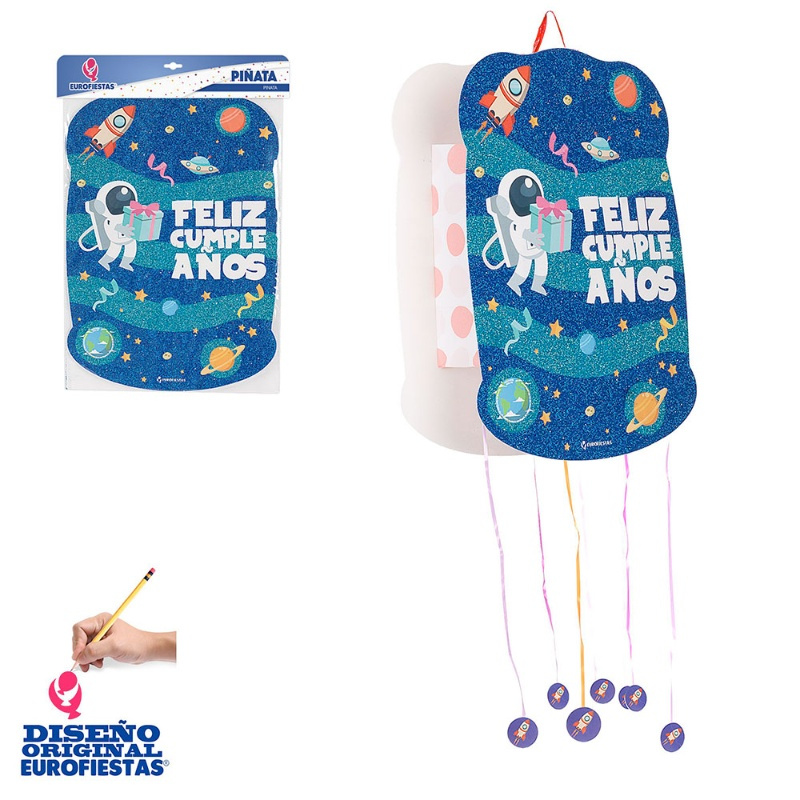 Piñata purpurina Astronauta