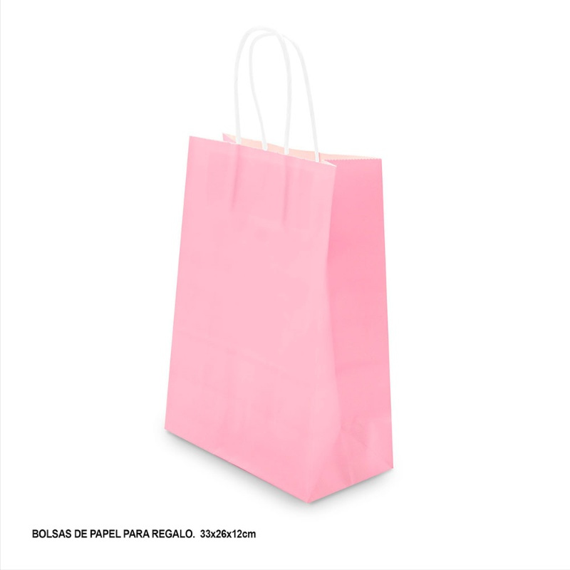 Bolsa papel regalo 33x26x12cms. colores