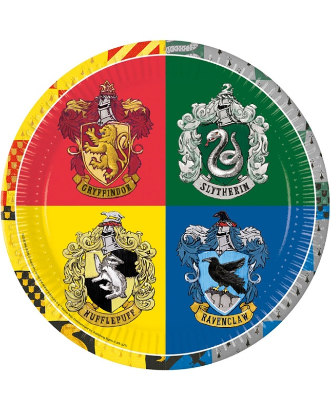 8 Platos Harry Potter Hogwarts 23cms.