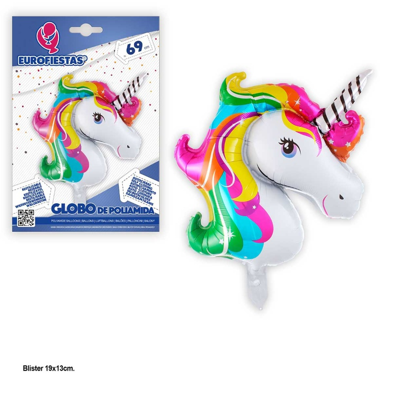 Globo Poliamida Unicornio color 69 cms.