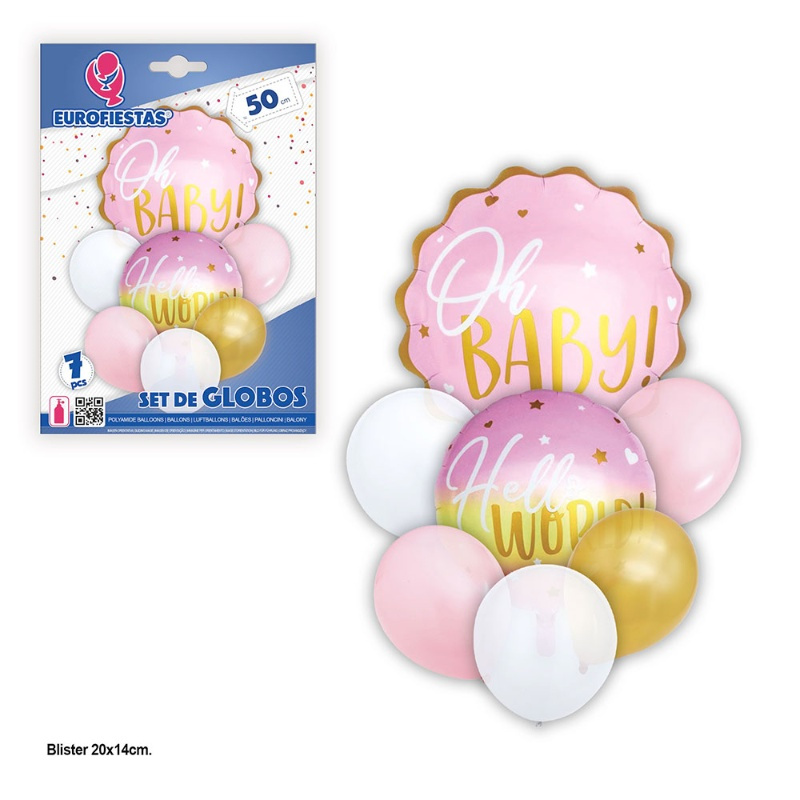 Set globos Oh Baby Hello World RS/AZ