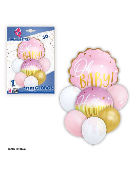 Set globos Oh Baby Hello World RS/AZ