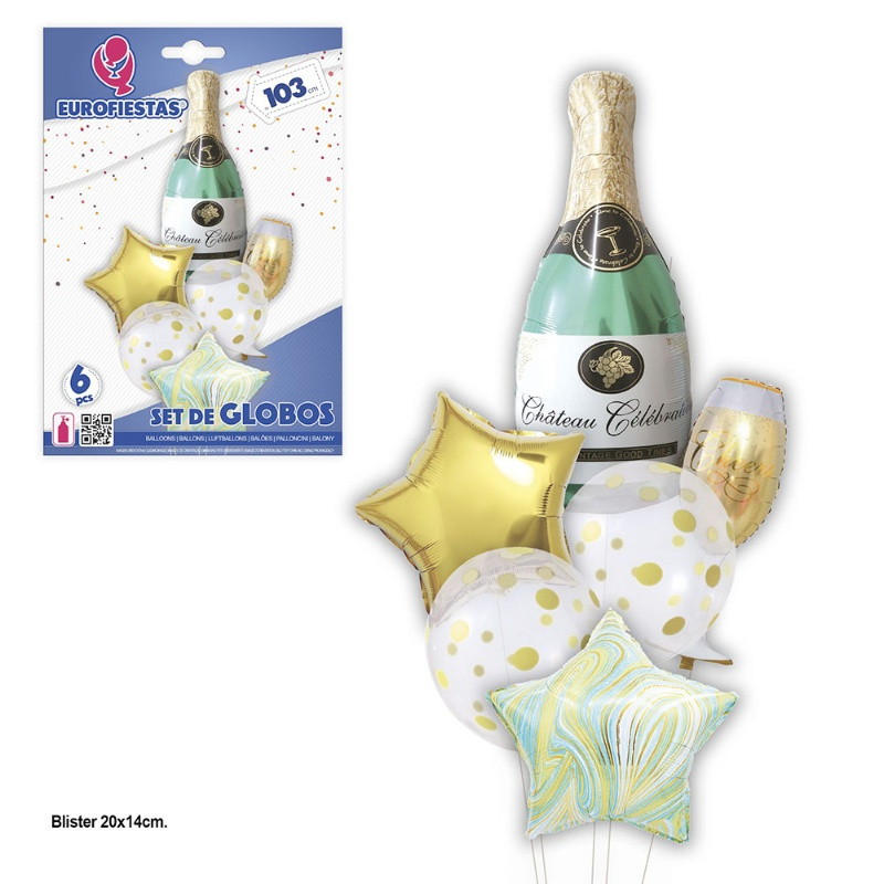 Set globos Botella de Cava