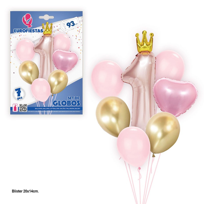 Set Globos número 1 -93 cms.corona az/rs