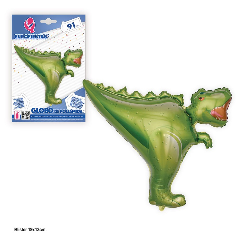 Globo Poliamida T.Rex verde 91x76cms.