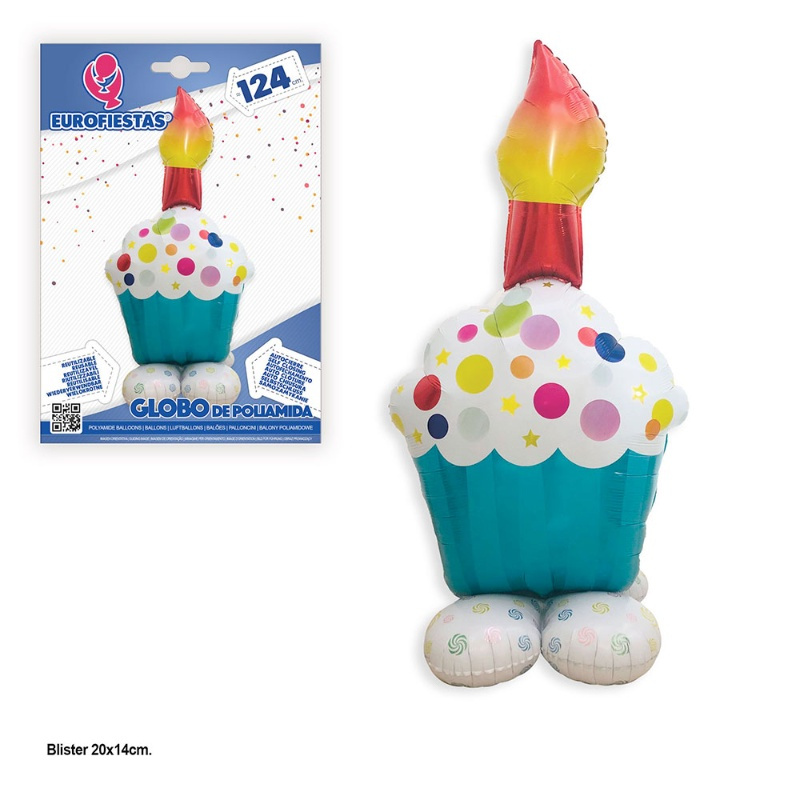 Globo Poliamida Cupcake base 124 cms.