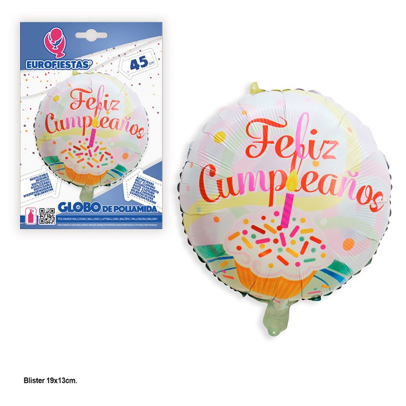 Globo Poliamida Pastel F.cumple redondo